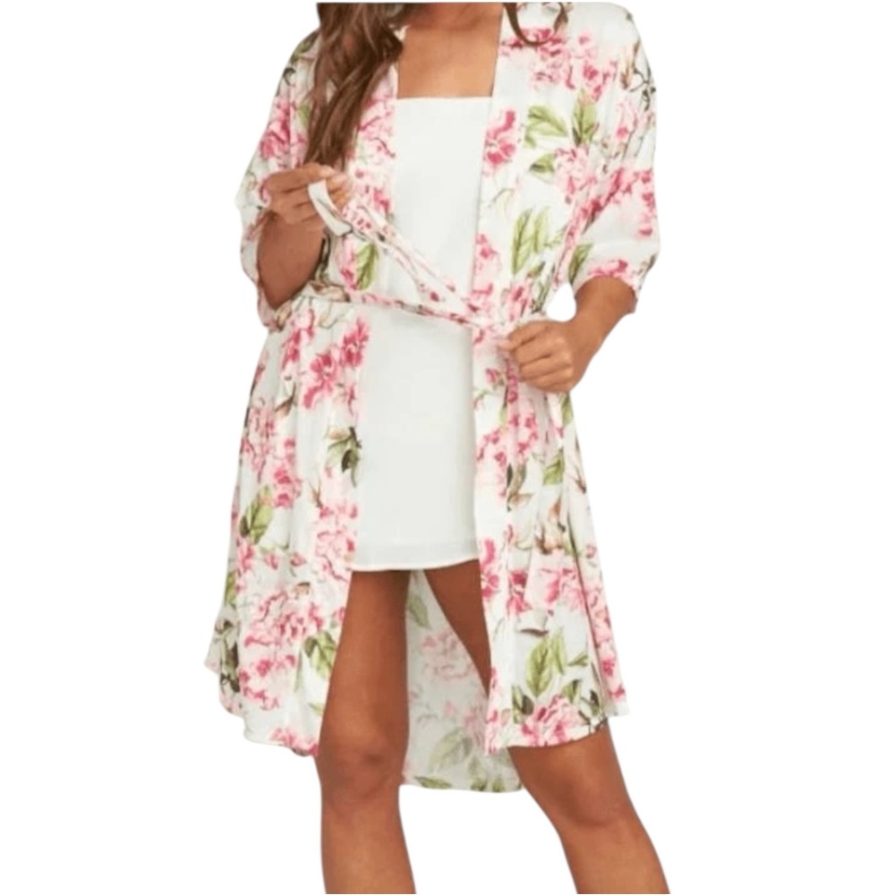Show Me Your MuMu Brie Floral Belted Short Sleeve Robe Garden Of Blooms OS